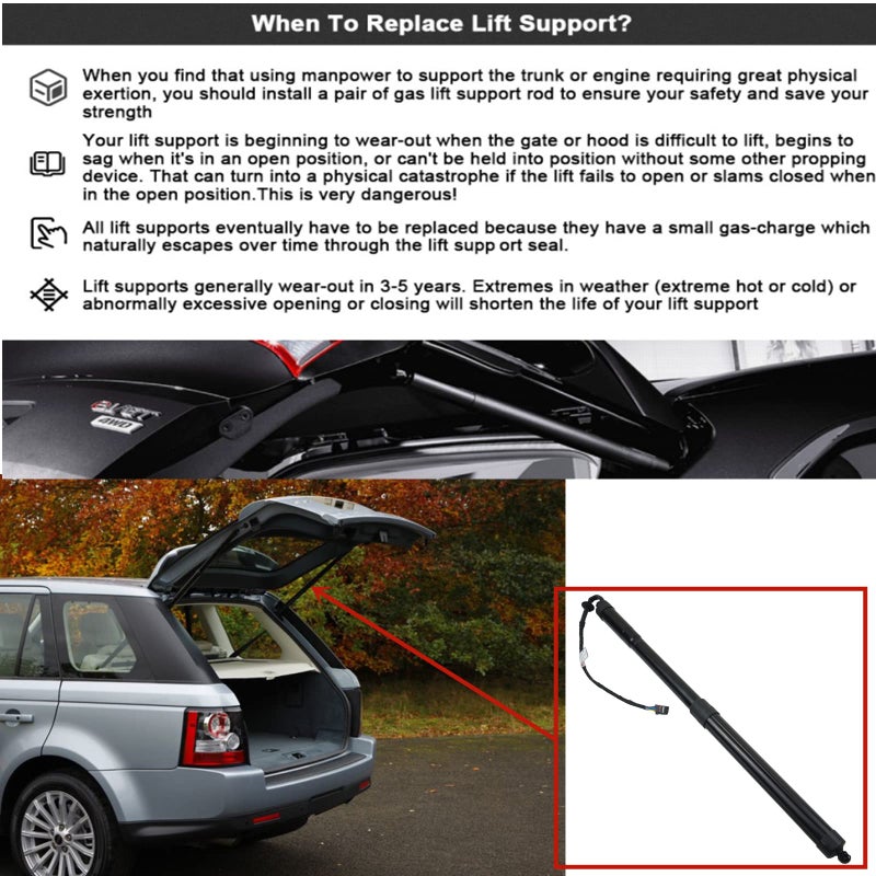 AKWH Rear Electric Tailgate Gas Support Strut Replacement for Range Rover Sport L320 2012-2013 Gas Strut Part# LR051443 LR062078 LR051443-01 - Image 2
